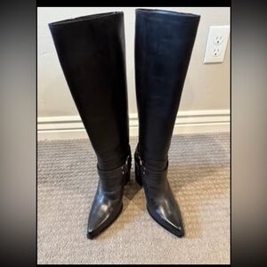 Black Knee-High Leather Boots